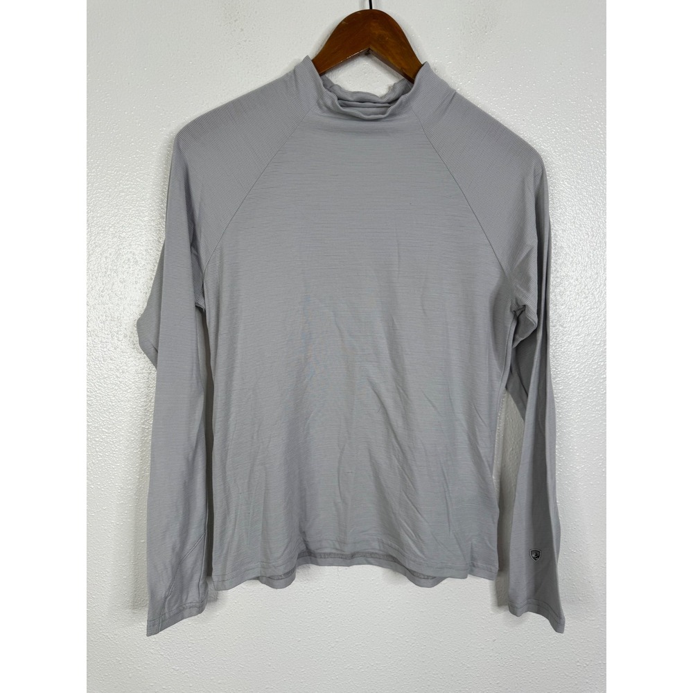 Kuhl Agility Pullover Womens Small Gray Merino Wool Blend Mock Neck Long Sleeve